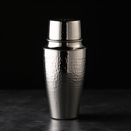 Shaker Cobbler Romano in argento martellato, lucido e riflettente